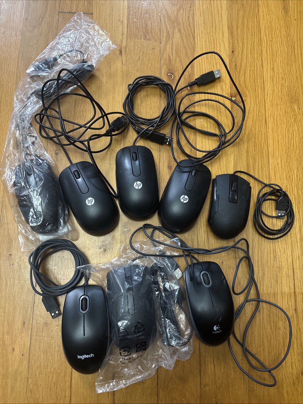 8 NEW HP USB Scroll Wheel Mice 672652-001 Logitech 810 002182 Dell CN-065K5F LO3