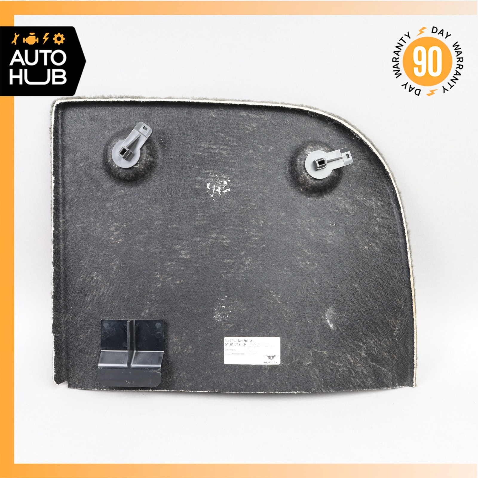 Bentley Continental GTC Left Side Trunk Cover Panel Trim Carpet Black OEM