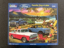Ford Family Day At The Lake White Mountain 1000 Piece Jigsaw Puzzle Complete