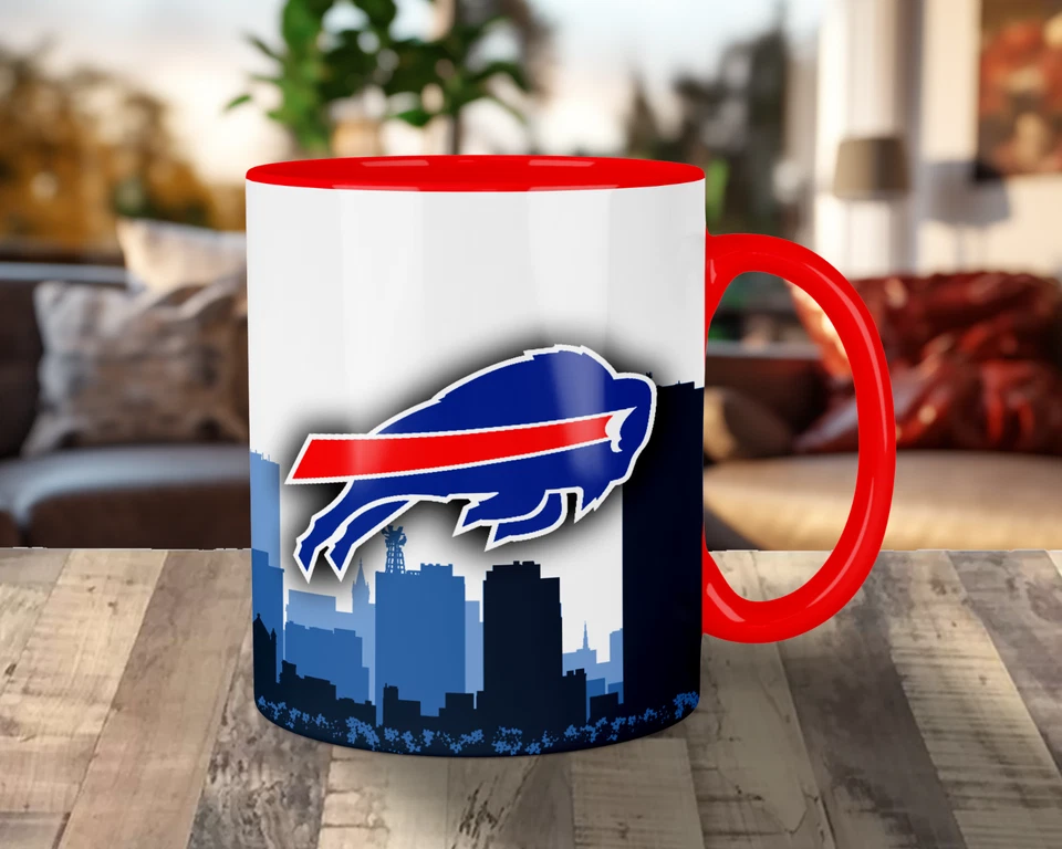 CUSTOMIZABLE Buffalo Bills City Skyline Jersey Mug - Any Name/Number - 11 oz. - Image 3 of 3
