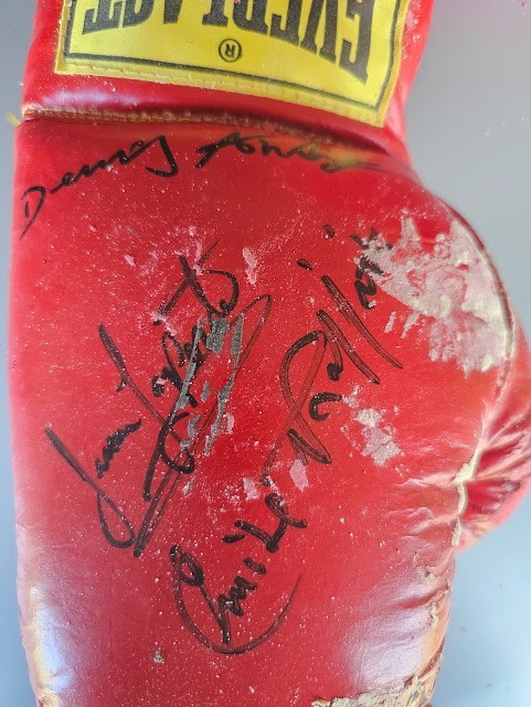 Emile Griffith, Juan Laporte, & Dennis Andries Autographed Glove