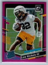 Lew Nichols III 2023 Donruss Optic Preview Pink Prizm #335 Green Bay Packers RC