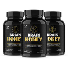 3 Pack Brain Honey Advanced Nootropic Support BrainHoney Pills 180 Capsules