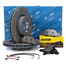 SEBRO Bremsscheiben + TEXTAR Beläge für PORSCHE 997 3.6 Carrera 4 345 PS vorne