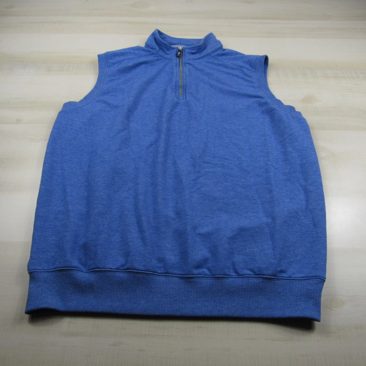 F&G Tech Vest Mens Large Blue Quarter Zip Golf Lightweight Outdoor Casual Knit