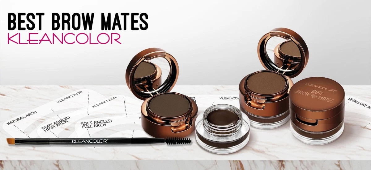 Kleancolor Best Browmates Brow Powder Gel Kit 5 Brow Stencils