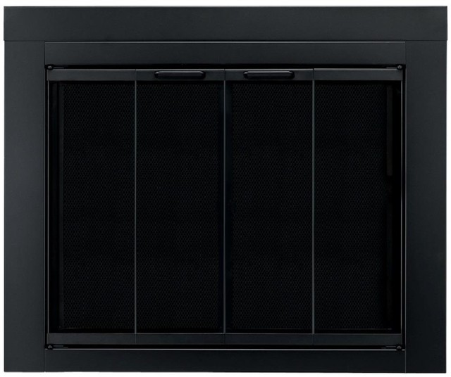 Medium Glass Fireplace Doors Screen Frame For Masonry Clear Heat