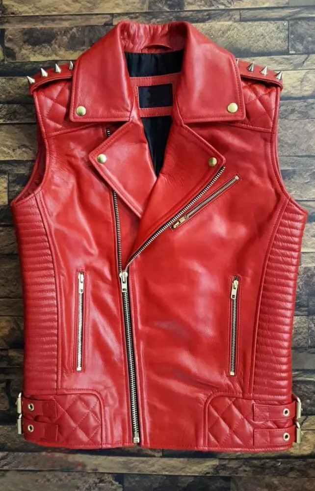 New look top red leather jacket