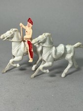 Marx Plastic White Horses  Indian Vintage