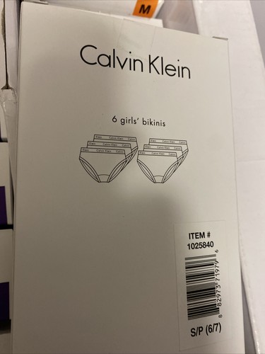 6 PK CALVIN KLEIN GIRLS BIKINI PANTYS Size Small - Picture 5 of 5