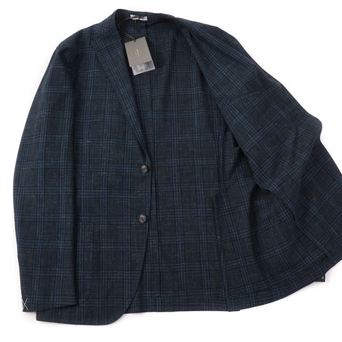 Boglioli Teal Check Lightweight Wool-Linen 'K Jacket' Sport Coat 40R (Eu 50) NWT - Picture 2 of 11