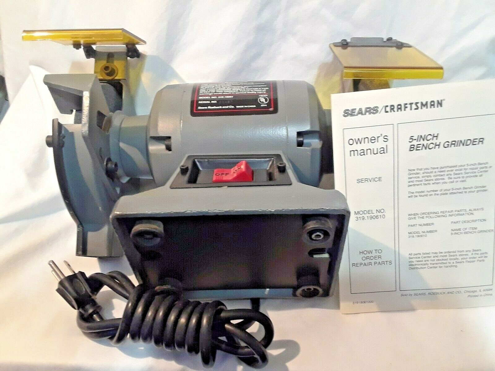 SEAR/CRAFTSMAN 5" BENCH GRINDER W/ CLAMP ON LAMP eBay