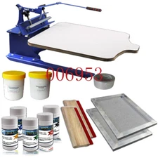 Commercial Screen Printing Kit for Logos' DIY Desktop Silkscreen Set USA #006953