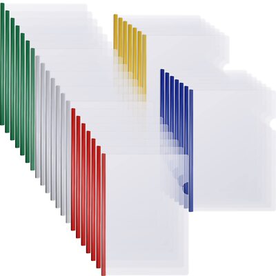 100 Pcs Clear Report Covers with Sliding Bar 50 Sheet Capacity Presentation B...