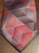 Van Heusen Red Black Gray Polyester Men’s Neck Tie Made In China