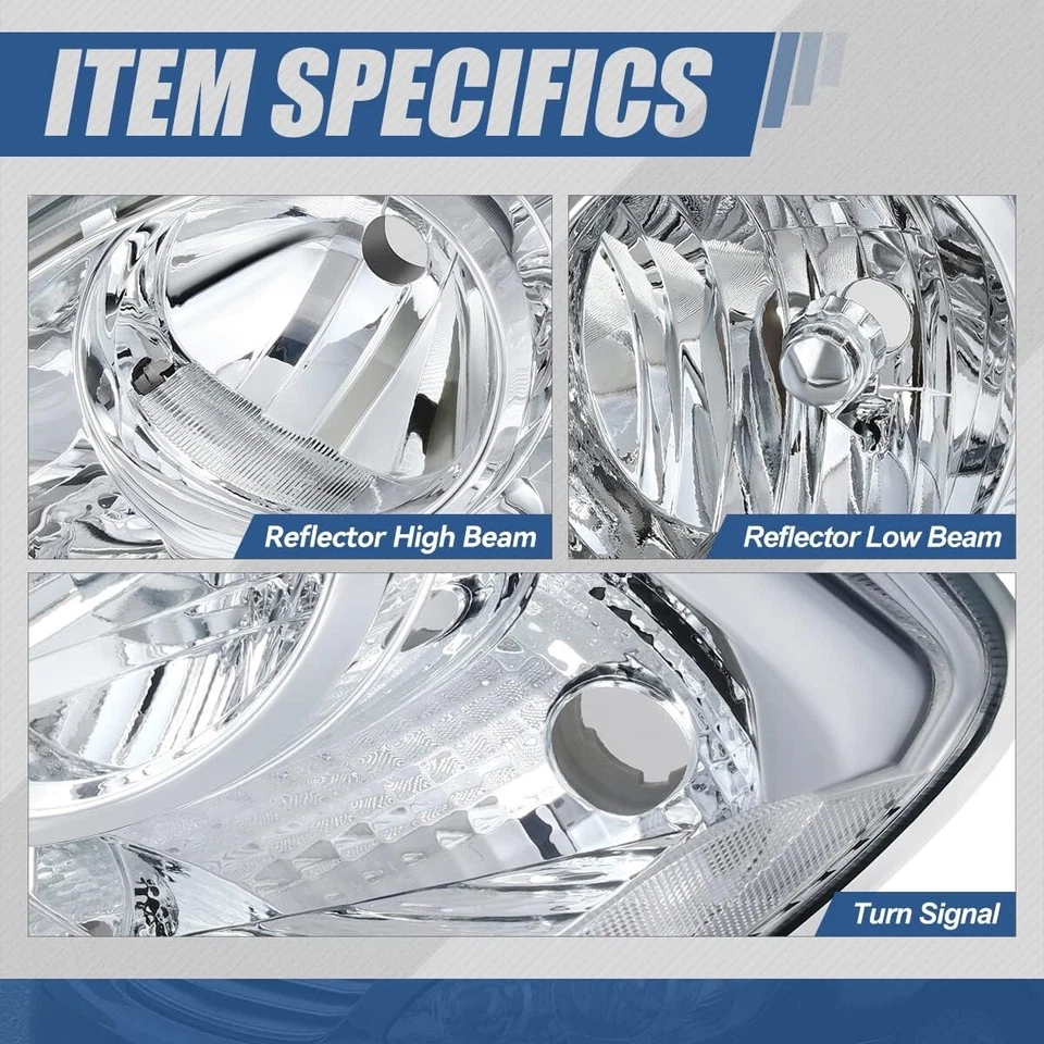 [RH+LH] Se adapta a 2003 2004 2005 2006 2007 2008 Toyota Corolla faros cromados lámpara Foto 3 de 4
