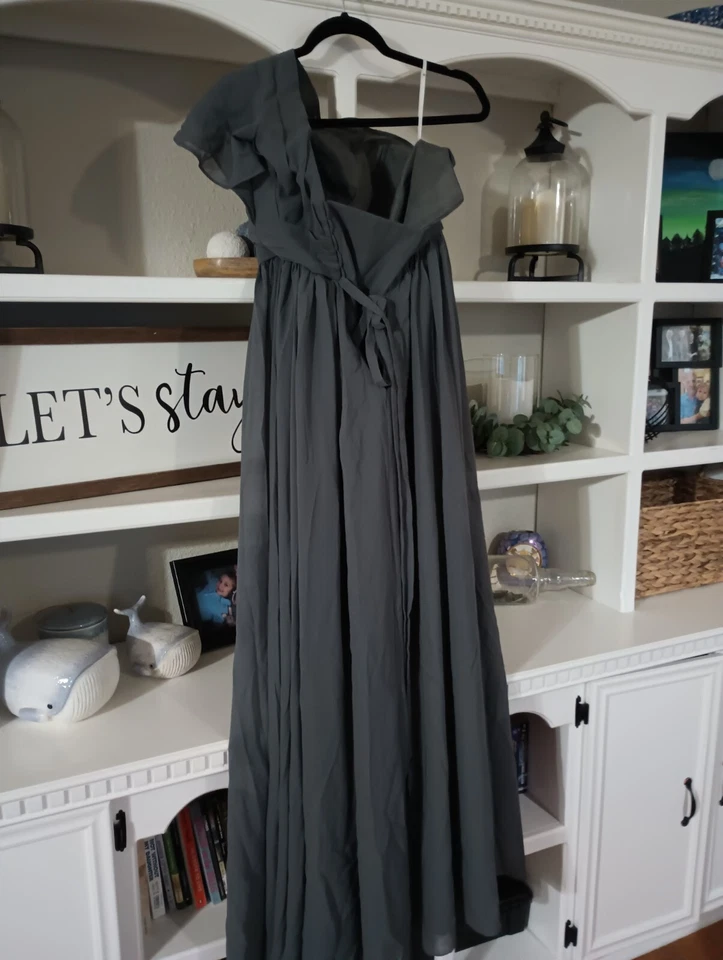 Vestido de bienvenida, graduación, militar, damas de honor para mujer gris talla 8 elegante vestido Foto 3 de 4