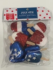 3" RED WHITE BLUE PATRIOTIC JULY 4TH POPSICLE SCATTER FILLER 12 PC FREE SHIP