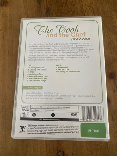 THE COOK AND THE CHEF AUTUMN DVD TV SERIES LIKE NEW COOKING 2 DISCS - Picture 2 of 2