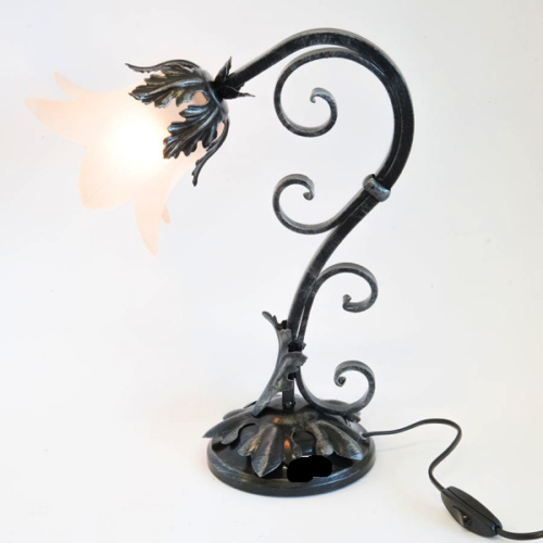 Lampe Abat-Jour Table de Chevet Fer Forgé Modèle Paris Pièce Nuit - Afbeelding 1 van 3