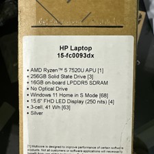 Hp 15.6" Full Hd Laptop Amd Ryzen 5 7520u 16gb Memory 256gb Ssd - Natural Silver