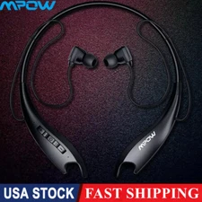 Mpow Wireless Bluetooth Neckband Headphones Mic Headset Stereo Earbuds Earphones