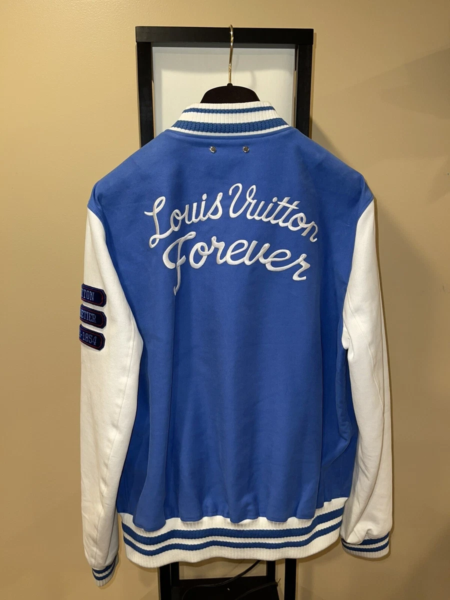 Louis Vuitton Kim Jones SS17 “Forever” Blue Varsity Jacket size 52