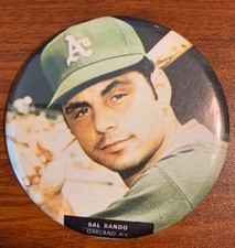 Vintage Sal Bando Oakland A's Regular Size Button Free Shipping