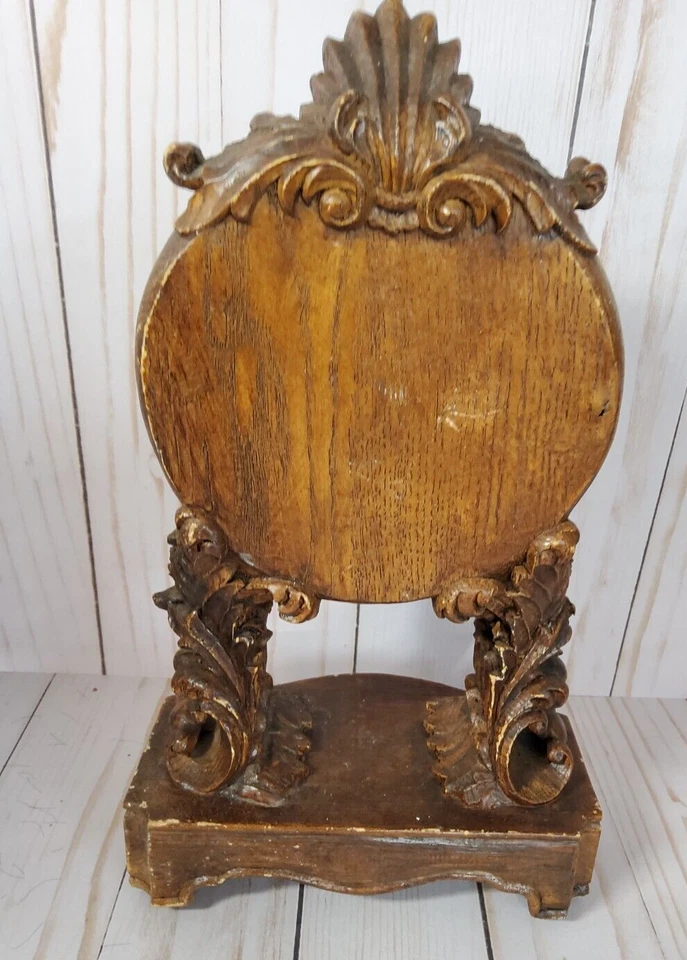 Vintage Brown Wooden Desk Battery clock 11" Tall - Image 3 of 3