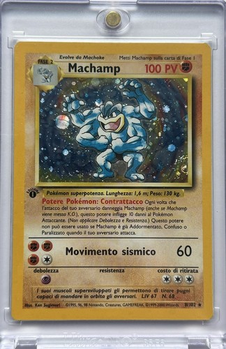 Machamp Base Set 1st Edition ITALIAN Holo Pokemon Card 8/102 (Cosmo ...
