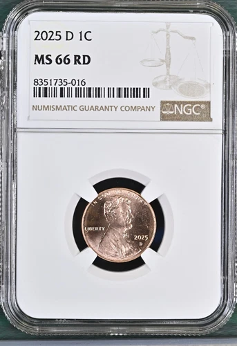 2025-D LINCOLN UNION SHIELD CENT PENNY NGC MS66RD BU UNC DETAILED COIN #F