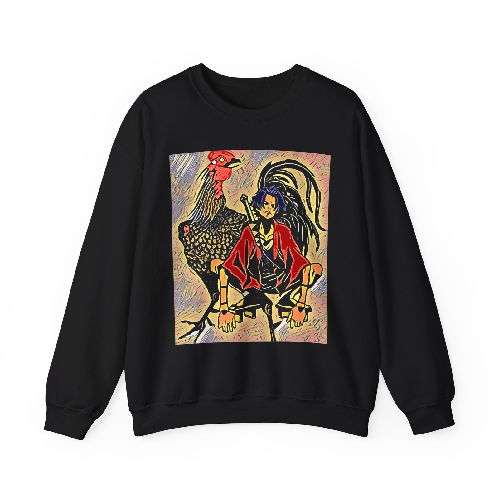 Samurai Champloo Graphic Print LS Unisex Heavy Blend™ Crewneck Art Sweatshirt