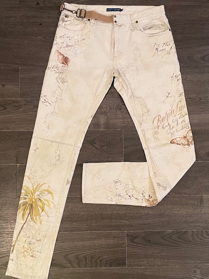 Ralph Lauren HandMade Limited Dessert Beach Notebook Graphic Jeans Sz29 #106/200 image 2