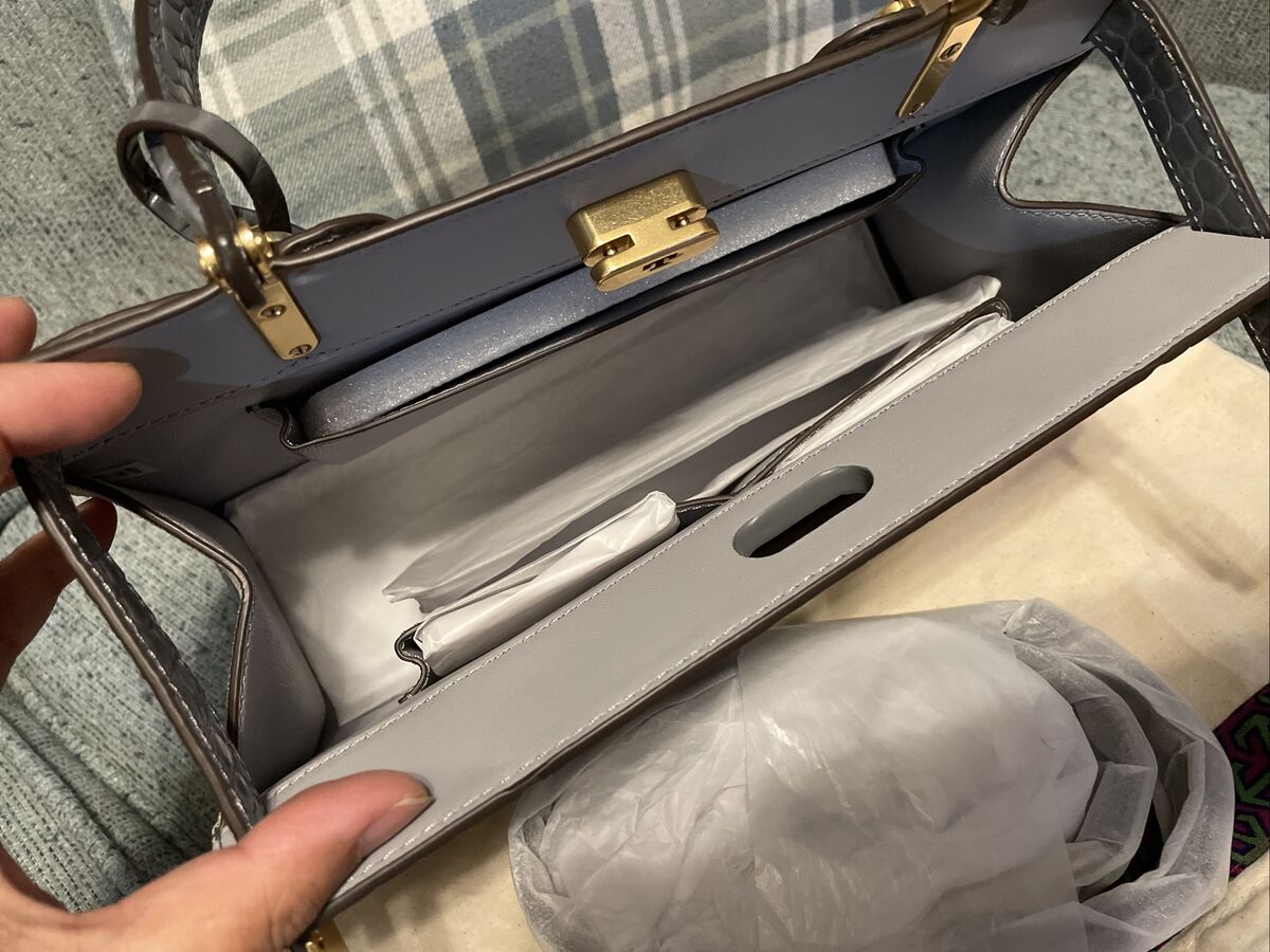 TORY BURCH Lee Radziwill Embossed Small Bag 75311 Zinc MSRP TORY BURCH Lee Radziwill Embossed Small Bag 75311 Zinc MSRP