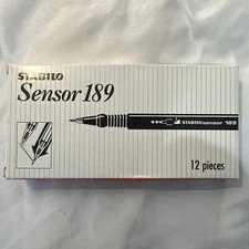 Fineliner with Cushioned F-Tip - STABILO SENSOR F - Pack of 10 - Black