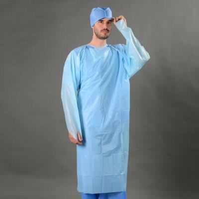 CPE 35 Gown Disposable Polyethylene Medical Isolation Gown 20/40/60/80/100 PCS