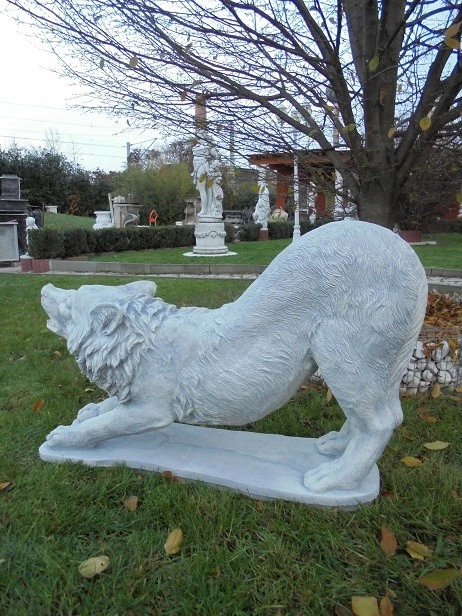 Steinfigur "Wolf " H.60 cm Steinguss, 100 cm Lang Statue, Tierfigur, Gartenfigur - Bild 4 von 4