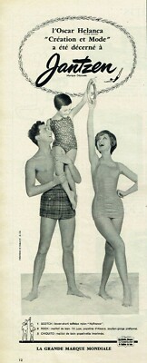 Werbung Advertising 0821 1958 Jantzen Badeanzug Oscar Helanca Boxershorts
