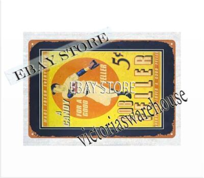 BOB FELLER CANDY metal tin sign modern office wall art
