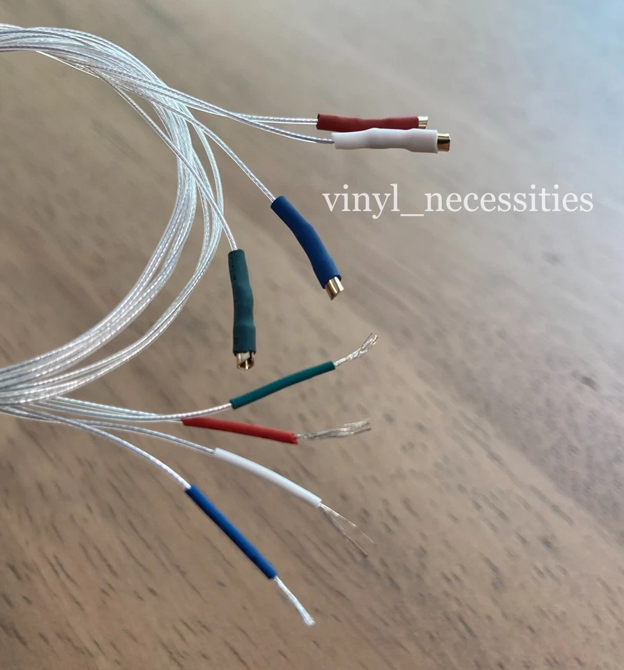 Juego de cables de brazo 30 AWG HiFi 5N plata pura 1,2 terminal dorado 400 mm/15,75 pulgadas Foto 3 de 3