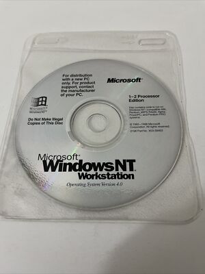 UNTESTED Microsoft Windows NT Workstation 1-2 Processor Edition - Disc only