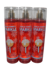3 BATH  BODY WORKS VANILLA CONFETTI SPARKLE Fine Fragrance Mist