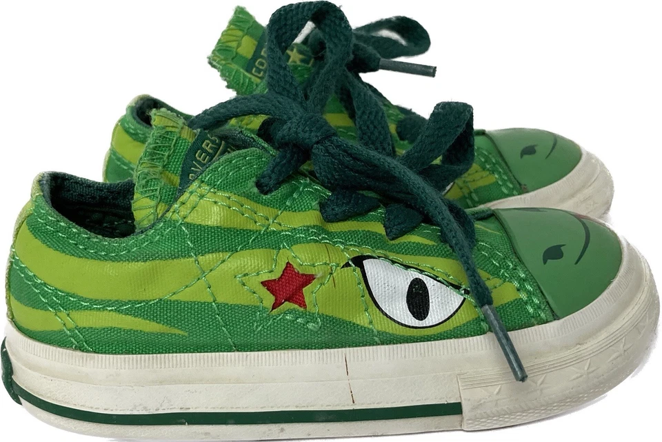Zapatos Converse One Star Serpiente Verde Para Bebés Niños Pequeños Talla 5 ¡¡Súper Lindos!!!�� Foto 3 de 4