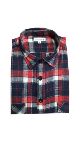 Mens Brushed Fleece Lumberjack Cotton Check Formal Casual Button Up Shirt Top - Picture 2 of 7