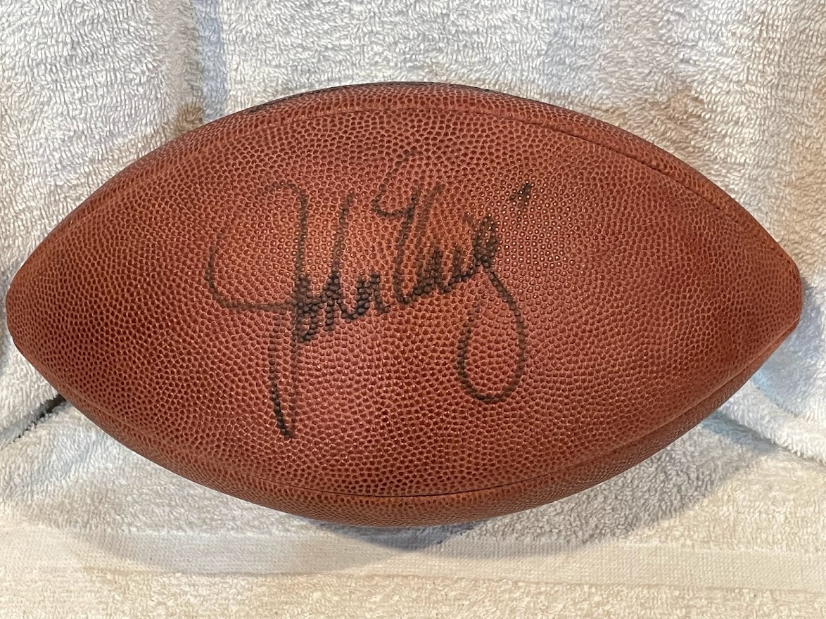 AWESOME John Elway #7 AUTO'D NFL Tagliabue Football, Denver