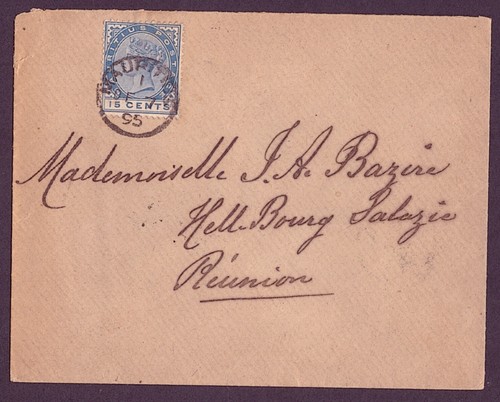 Mauritius - 1895 Brief nach Hell-Bourg, Cirque de Salazie, Réunion.