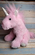 Aurora plush pink unicorn 2019 Stuffed Animal Toy 15" Sitting horn to rump