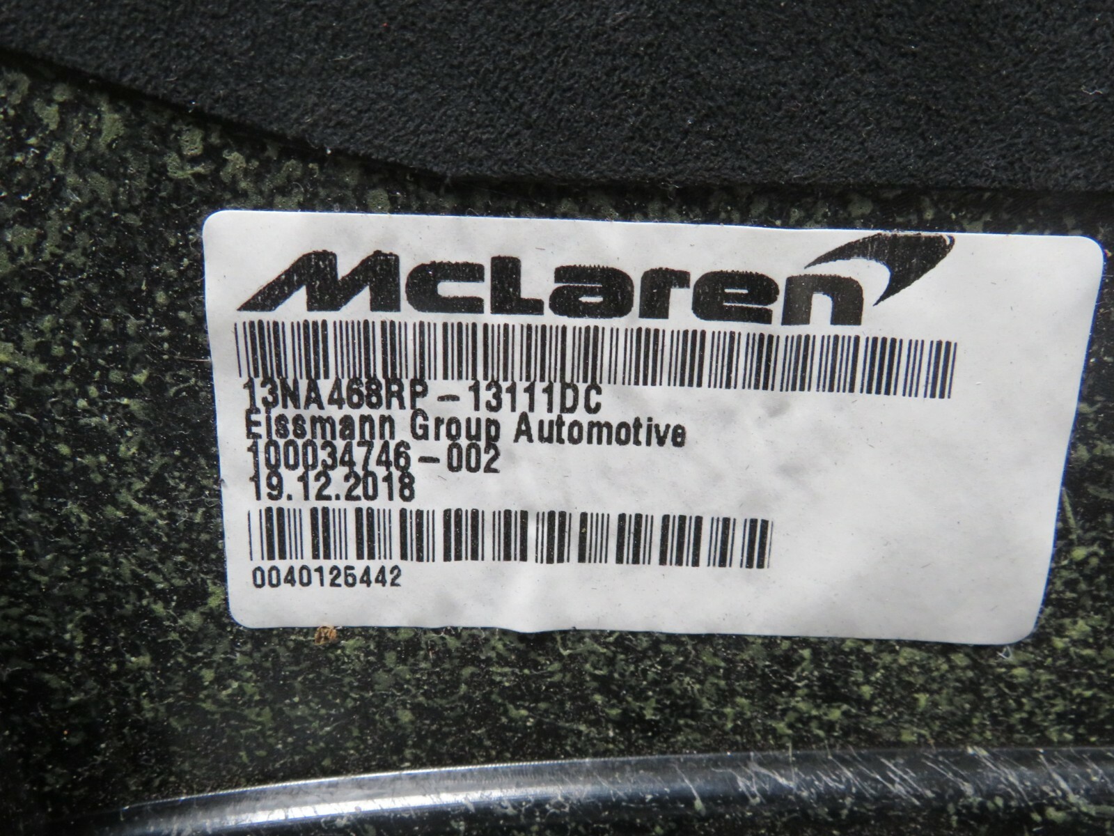 McLaren 600LT, RH, Right, Front Door Trim Panel, Used, P/N 13NA468RP