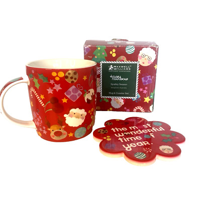 Maxwell & Williams Kasey Rainbow Sparkly Season Mug & Coaster Boxed Christmas