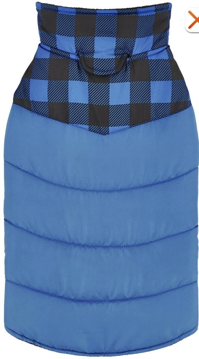 Frisco reversible dog & top cat plaid puffer coat